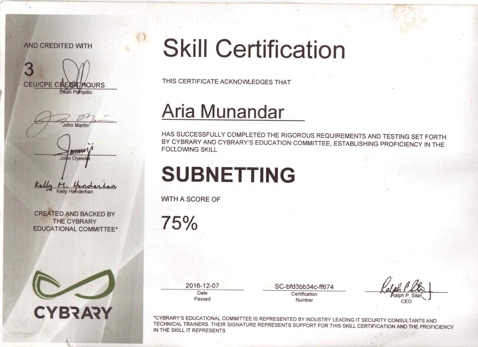 Cybrary Skill Certification – Subnetting