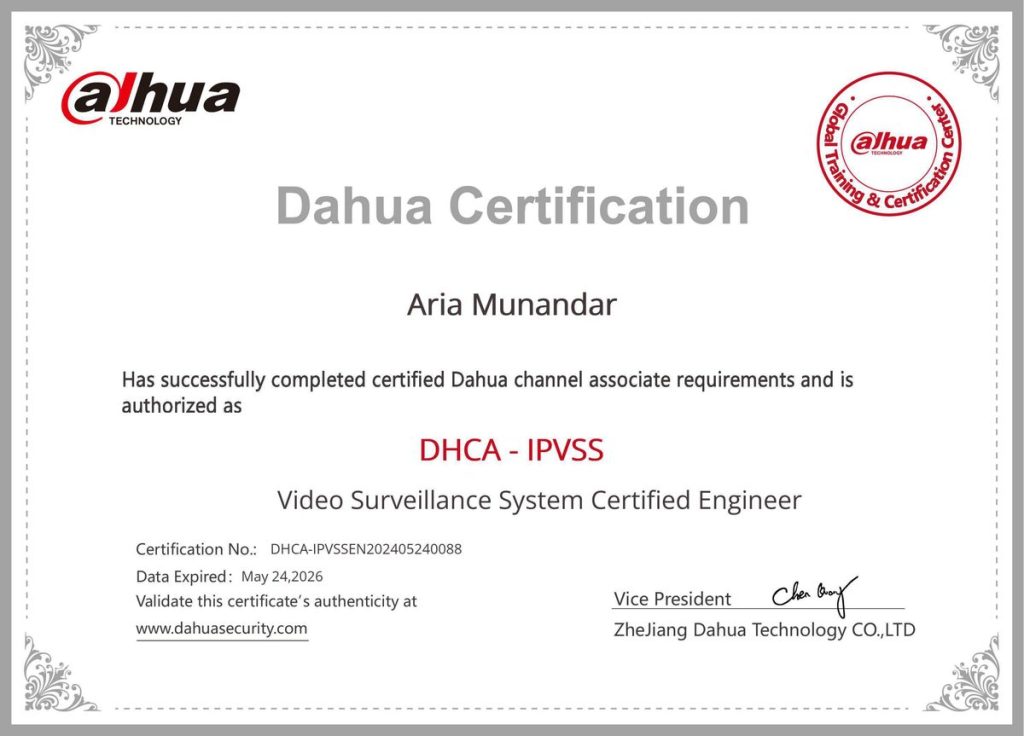 DHCA-IPVSS Video Surveillance System Certified Engineer