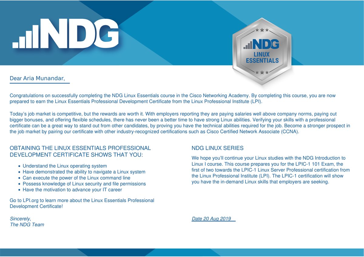 NDG Linux Essentials – Cisco Networking Academy
